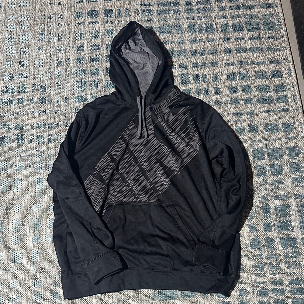 Nike Black and Gray Graphic Hoodie